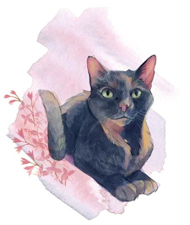 Happy golden retriever curiously looking up, illustration.