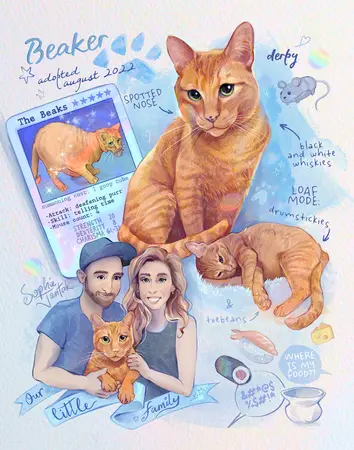 Sophie Jantak drawing, self-portrait, illustration.