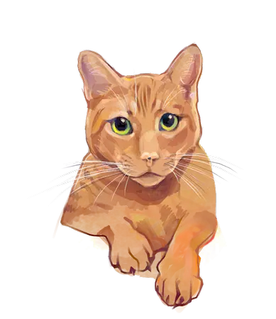 Illustrated collage of a golden retriever dog in the style of nature journal.